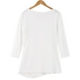 thumbnail image 4 of Women Dress Loose Blouse Irregular Bottom Decorative Buttons Long Sleeve Dress, 4 of 6