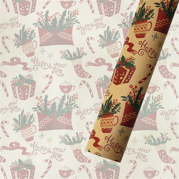 CHGBMOK Christmas Clearance Christmas Printing Kraft Paper Roll Crafts