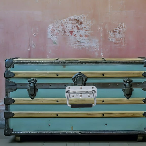 KALLORY  Stainless Steel Tool Box Carrying Spring Loaded Handle Silver