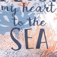 thumbnail image 3 of Jordan Manufacturing 18" x 18" Blue and Coral Heart to the Sea Nautical Square Decorative Throw Pillow with Welt and Embroidery Accent, 3 of 6