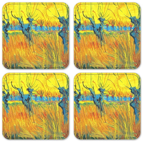 Vinyl Drink Coasters - Set of 4 - Van Gogh: Pollard Willow & Sunset