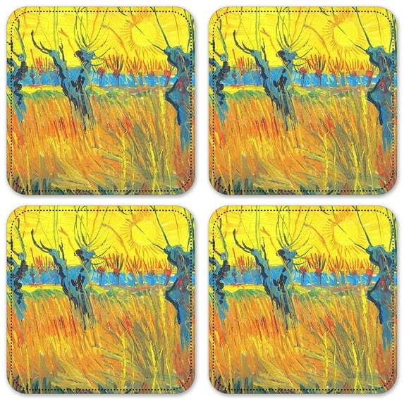 Vinyl Drink Coasters - Set of 4 - Van Gogh: Pollard Willow & Sunset
