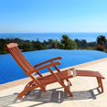 XNGGNG Luxurious Malibu Outdoor Wooden Folding Steamer Lounge Chair for
