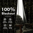 thumbnail image 5 of DriftAway Julia Watercolor Blackout Room Darkening Lined Thermal Insulated Energy Saving Window Curtains 2 Layers 2 Panels Each Size 52 Inch by 84 Inch Loden Green, 5 of 8
