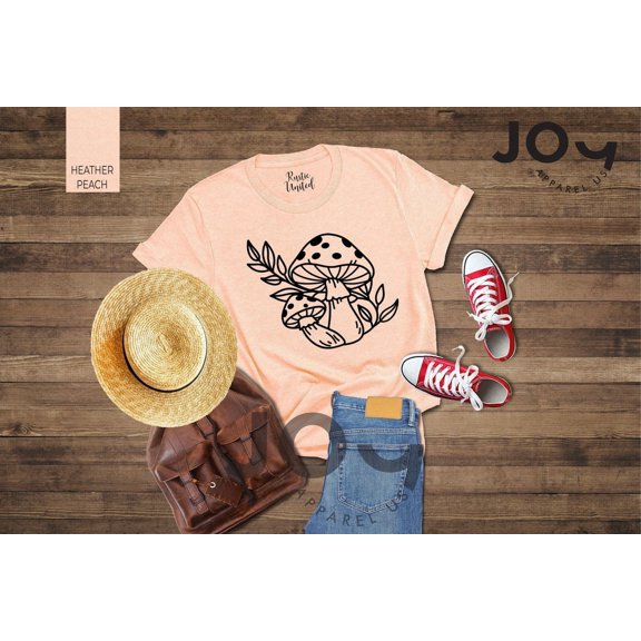 Girls Mushroom Shirt, Botanical Tee, Nature Mushroom Tee, Outdoors Shirt, Forest Shirt, Plant Shirt, Mushroom Hunting, Mushroom Lover Tee, Full Size S-5XL