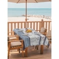 thumbnail image 2 of Outdoor Tablecloth with Umbrella Hole for Patio/Picnic/Party/Camping, Blue Brown Stripes Waterproof Table Cloth Rectangle Table Cover Washable, Abstract Geometric Spring Flowers Country (54"x 80"), 2 of 8