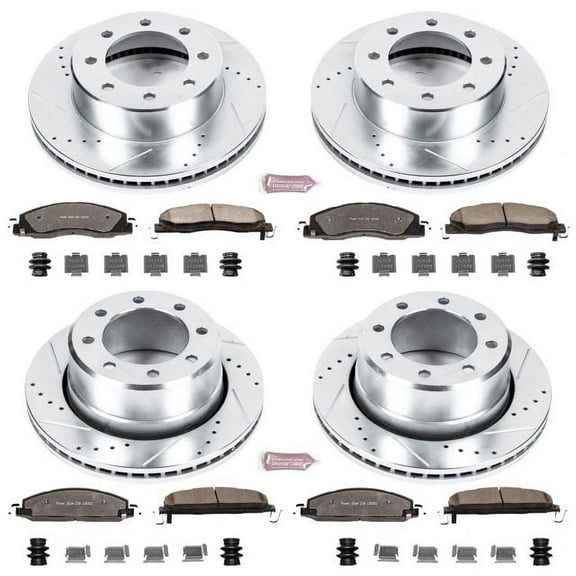 PowerStop Front and Rear Z36 Truck & Tow Carbon-Fiber Ceramic Brake Pad and Drilled and Slotted Rotor Kit Fits: DODGE Select Models K5458-36