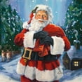 thumbnail image 2 of Comish, Susan 20x20 Black Ornate Wood Framed with Double Matting Museum Art Print Titled - Santas Snowy Night, 2 of 4