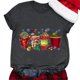 thumbnail image 1 of Gibobby Tops navideños para mujer Navidad Casual Navidad Muñeco de nieve Impresión Cuello redondo Manga corta Camiseta suelta Blusa Tops(Gris oscuro,M), 1 of 5