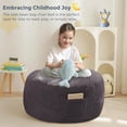 thumbnail image 4 of Bean Bag Chair Bed for Kids, Convertible Bean Bag Folds from Lazy Chair to Floor Mattress Bed, Stuffed Floor Sofa Couch for Boys and Girls, High-Density Foam Filling, Dark Grey, 4 of 6