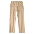 thumbnail image 3 of Big Kid Boys School Uniform Pants: Kids Adjustable Waist Cotton Regular Slack School Uniform Dress Pants for Boy Girl Khaki 9-10 Years, 3 of 7