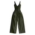 thumbnail image 6 of Womens Wide Leg Flowy Jumpsuits Button Down Sleeveless V Neck Jumpsuit Cargo Pocket Fitted Casual Romper Jumpsuit with Pockets Trendy Outfits Clothes, 6 of 7