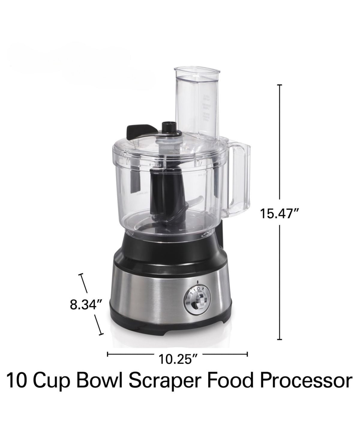 10-Cup Food Processor with Built-in Bowl Scraper and Large Feed Chute