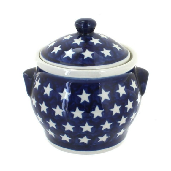 Blue Rose Polish Pottery Stars Small Canister