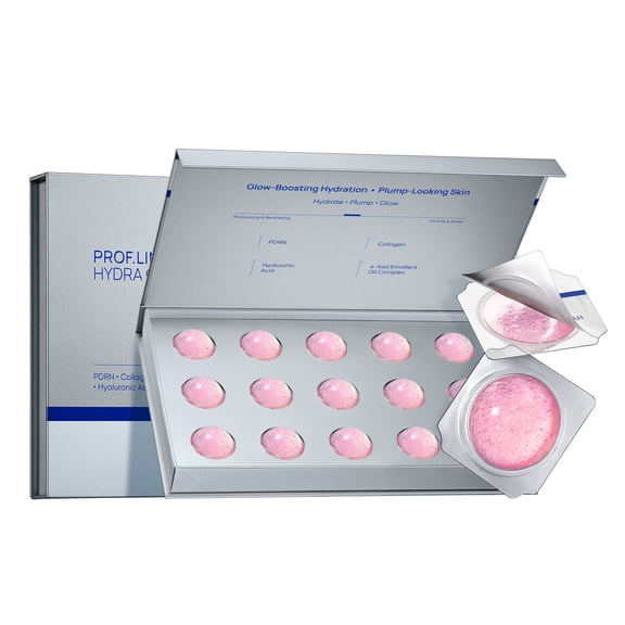 Hydra Glow Mask 5g*15pcs, infused with PDRN, Collagen & Niacinamide, Full‑Molecular HA. Soothes & repairs skin barrier, hydrates, firms and boosts glow, great for home & travel skincare regimens