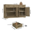 thumbnail image 4 of Homfa Farmhouse Buffet Cabinet with 4 Drawers and 4 Doors, 59" W Sideboard Buffet Storage Cabinet with Shelves, for Kitchen Living Room Bedroom, Rustic Brown, 4 of 7