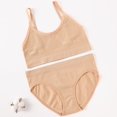 thumbnail image 1 of Conjunto de sujetador y bragas sin costuras para mujer, sujetador de realce, Top corto, bragas de cintura alta, conjunto de lencería Sexy, Bralette de espalda baja, conjunto de ropa interior de Fitness Tan Jianjun unisex, 1 of 2