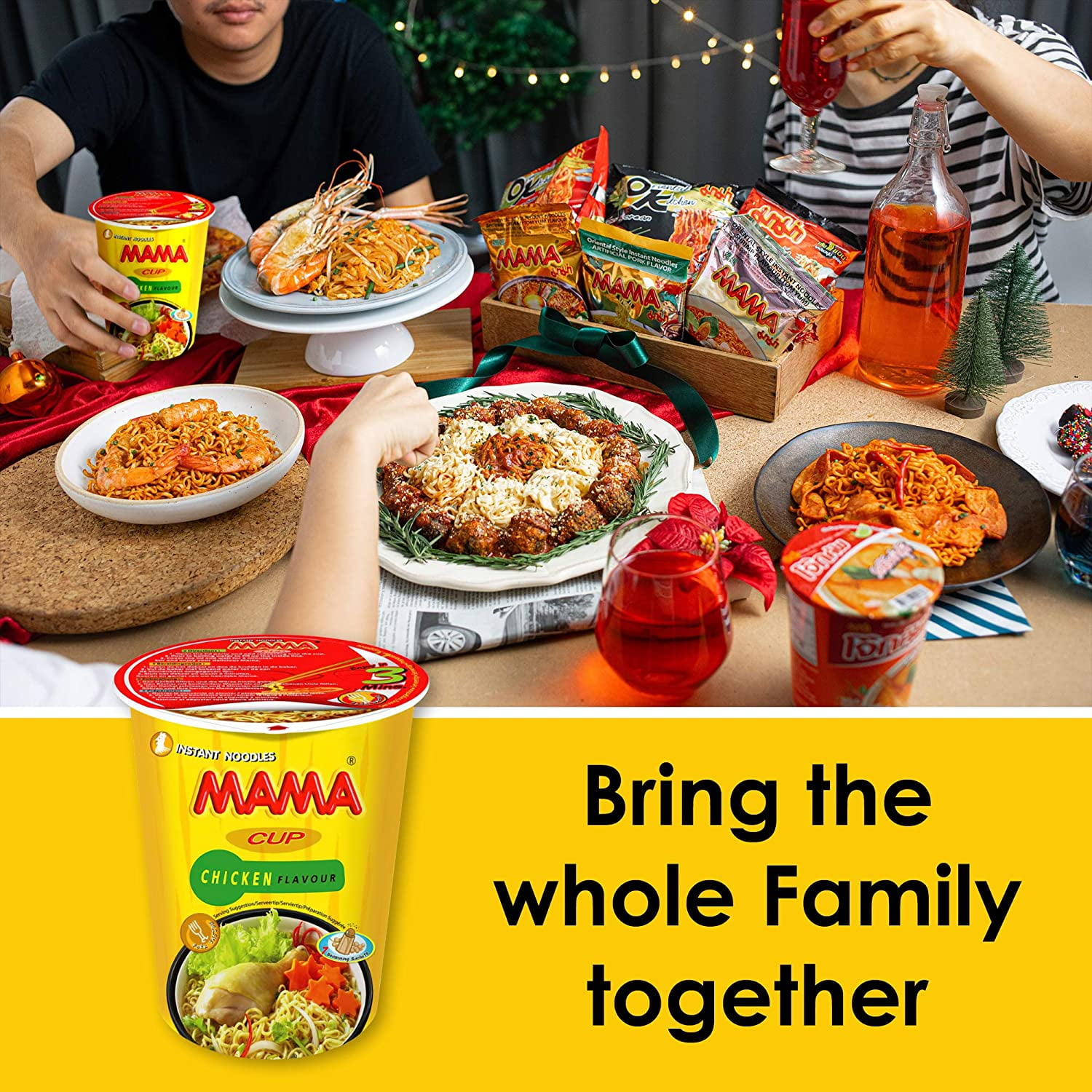 MAMA Instant Cup of Noodles with Delicious Thai Flavors