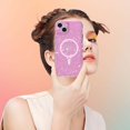 thumbnail image 4 of Magnetic For iPhone 16 Plus Phone Case,Compatible with Mag-Safe,Sparkly Bling Glitter Cute Curly Wave Transparent Cover for Women Girls,Shockproof Protective Slim Rugged Phone Case,Pink, 4 of 7