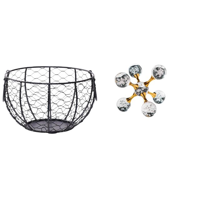 Cesta De Alambre Para Guardar Huevos, Cesta Tejida De Alambre De Hierro, Cesta De Frutas Y Verduras Rústicas, Estatua Moderna, Escultura Decorativa Para Encimera De Cocina, Baño, Escritorio,