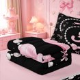 thumbnail image 5 of meiyoeat Pink Cute Bow Zipper Full Size Comforter Sets with Fitted Sheet and 2 Pillowcases For Girls,Kawaii Bowknot Monogrammed J Zipper Bedding Set For Kids,Pink Reversible,4-Piece, 5 of 7