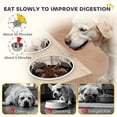 thumbnail image 6 of PawHut Elevated Dog Bowls with Storage Cabinet, Raised Dog Bowl Stand, Dog Feeding Station with 2 Stainless Steel Bowls, Slow Feeder, Oak, 6 of 9
