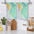 thumbnail image 6 of Teal Kitchen Towels with Hanging Loop Set of 2 Soft Absorbent Turquoise Dish Towels, Modern Decorative Hand Towels Tea Towels Gifts Bathroom Farmhouse Holiday Home Decor 16x24 Inch, 6 of 6