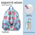 thumbnail image 5 of Strawberry Graphic Travel Backpack, Durable Waterproof Lightweight School Bag with Buckle, Spacious Multi Compartments, Birthday Gift Ready, 5 of 6