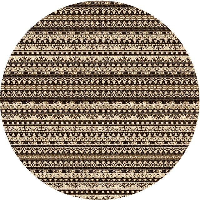 Ahgly Company Tapis Rond Lavable en Machine Intérieur Transitionnel Rouge Nuit, 3 Pieds Rond