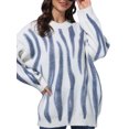 thumbnail image 4 of VISgogo Suéter de otoño para mujer, a rayas, cuello redondo, manga larga, tejido, largo, suelto, suéter, tops para niñas, 6 colores VISgogo  moda, 4 of 9