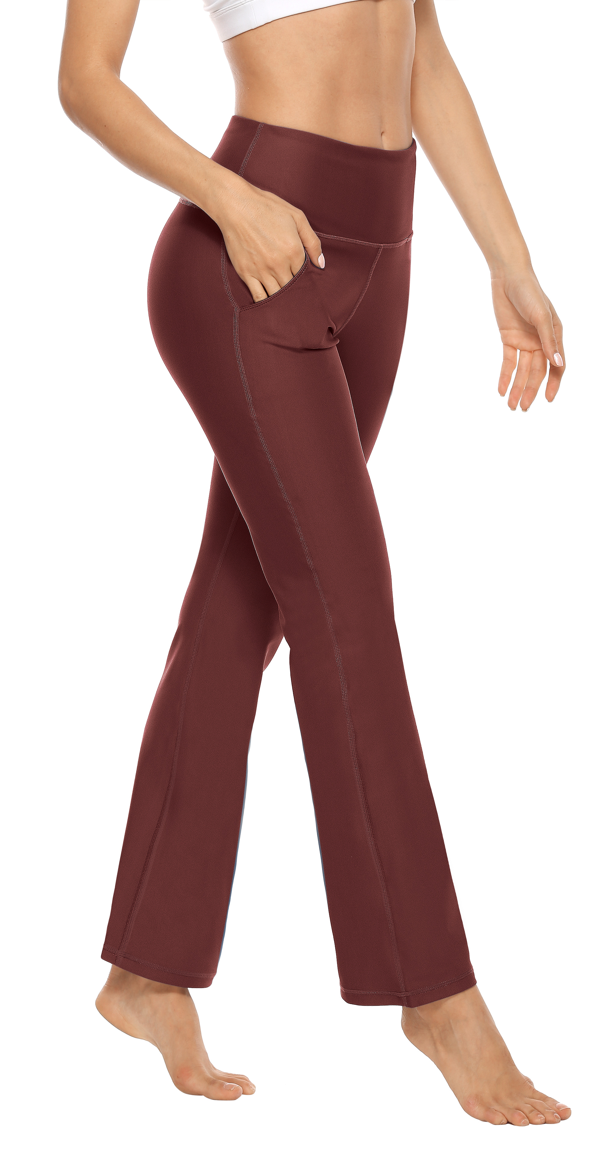 Charmo Women Yoga Pants with Pockets Bootcut Workout Leggings High