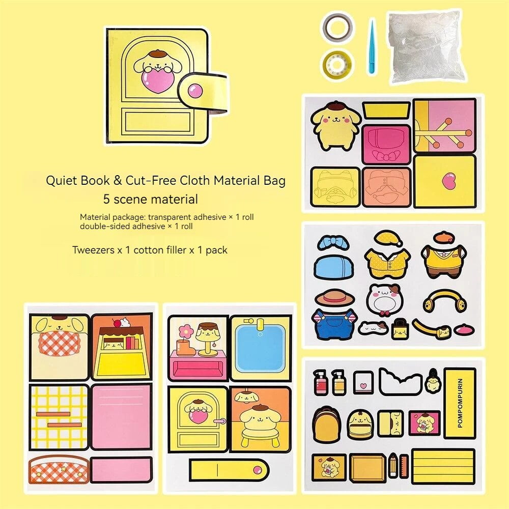 sanrio-diy-quiet-book-kuromi-cinnamoroll-melody-handmade-semi-finished-products-toy-sticker-book-girl-gift-educational-toy-walmart-com