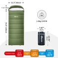 thumbnail image 2 of QEZER Sleeping Bag for Adults, Water-Resistant Lightweight Camping Bag, 41°F-70°F, Hollow Fiber Fill, Full-Length Zipper, Machine Washable, Compression Sack, 86.6 x 31.5 in for Backpacking & Outdoor, 2 of 8
