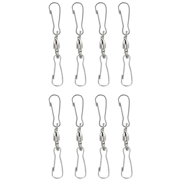 10 Pack Spinning Dual Clip Swivel Hooks, Windsocks Clip, for Wind Spinners,  Bird Feeders, Solar Lights, Flags, Wind Chimes Crystal Twisters Party