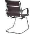 thumbnail image 3 of Work Smart Mid Back Chocolate Faux Leather Office Chair with Chrome Arms and Sled Base, 3 of 3