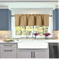 1 Kitchen valance thermal gold solid rod pocket blackout window dressing filtering TVLO size 54" wide X 18" length