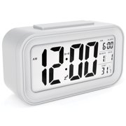 LINLIN Alarm Clock, Electronic Digital Morning Clock with Smart Backlight, Snooze Function,Calendar and Temperature LED Alarm Clock