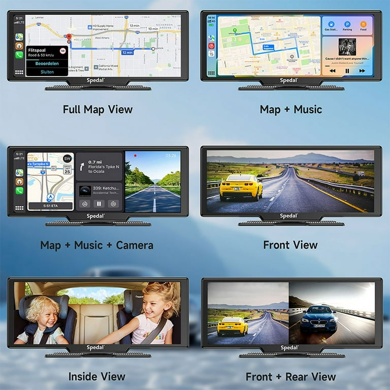Free Shipping! Spedal CL860 Portable CarPlay Screen with 4K Dash 