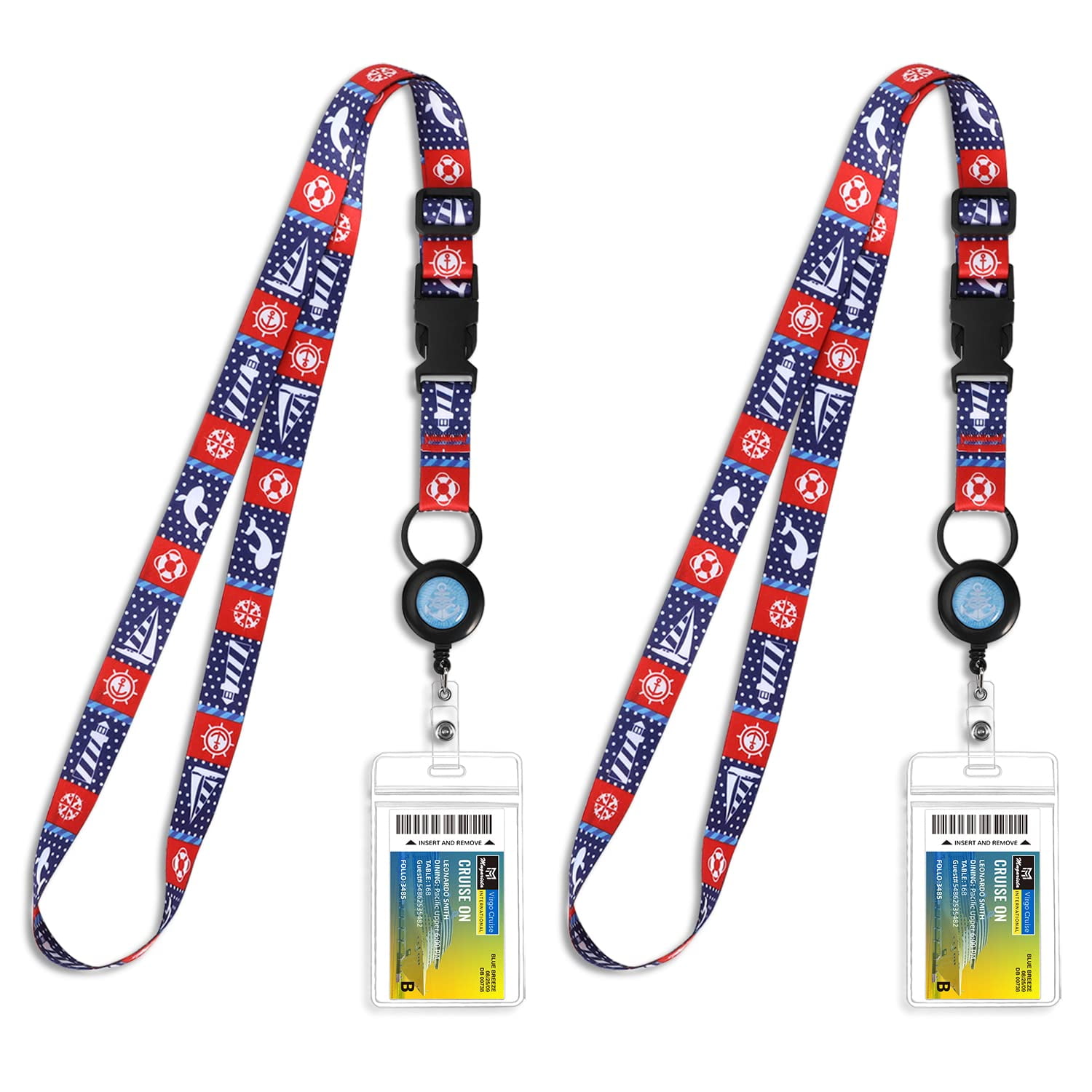 Retractable Cruise Lanyard for Ship Cards, Waterproof Lanyards for
