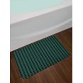 thumbnail image 2 of Abstract Bath Mat, Scottish Tartan Like View Repeating Squares, Plush Bathroom Decor Mat with Non Slip Backing, 29.5" X 17.5", Dark Teal Charcoal Grey, by Ambesonne, 2 of 2