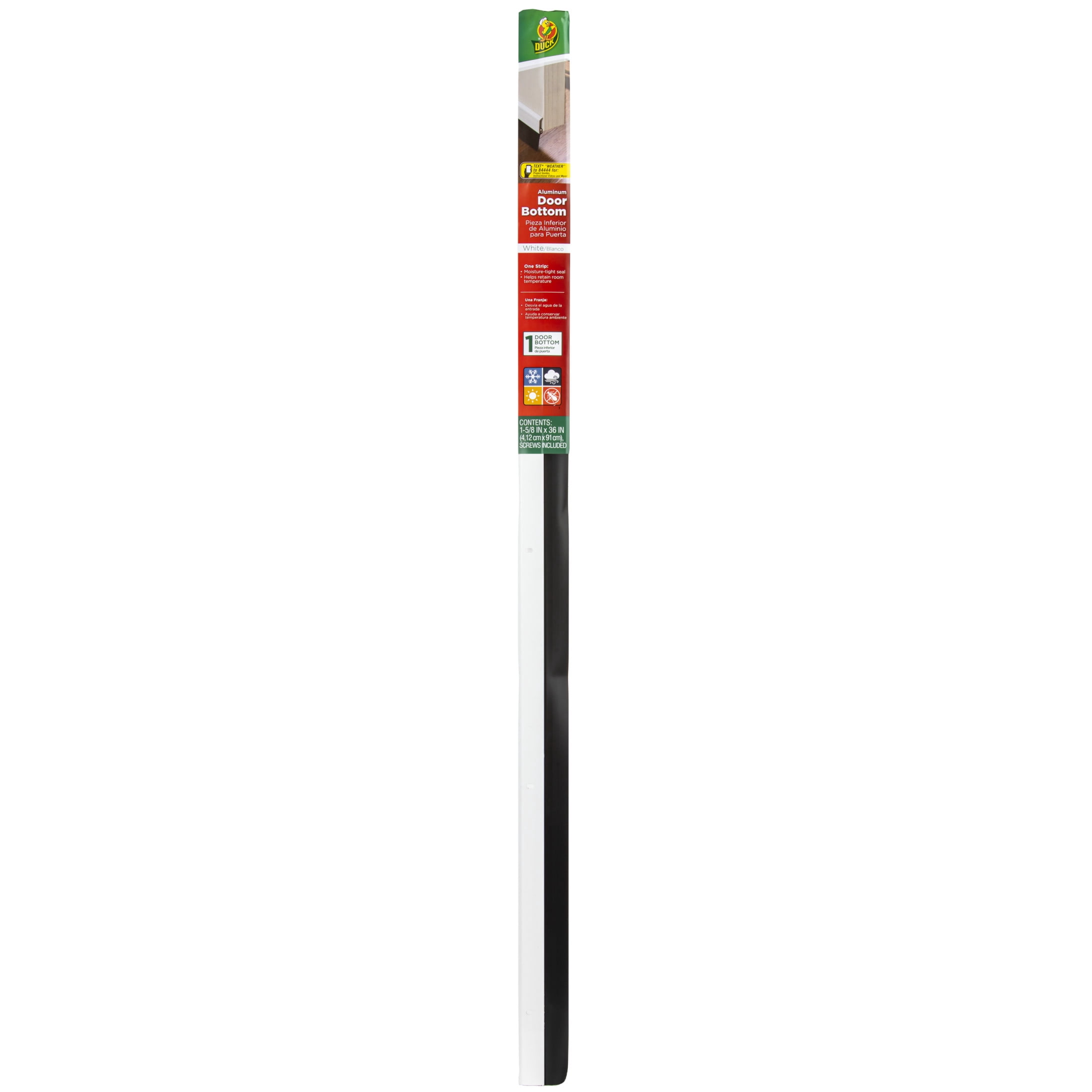(3 pack) Duckbrand, 1.63 Inches X 36 Inches White Aluminum Standard Door Bottom Seal, Attaches Securly, Blocks Drafts