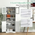 thumbnail image 6 of Giantex 58.5" Tall Bathroom Cabinet, Freestanding Storage Cabinet w/Tempered Glass Doors, Narrow Storage Organizer, White, 6 of 9
