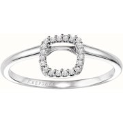 Keepsake Charming Square Diamond Accent Enhancer Ring in 10kt White Gold
