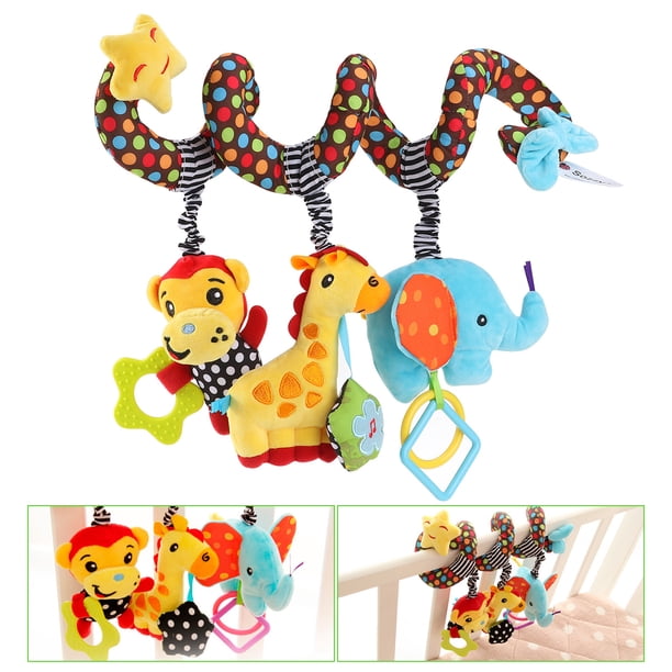 Car Seat Toys, Infant Baby Activity Spiral Plush Toys with Music Box BB