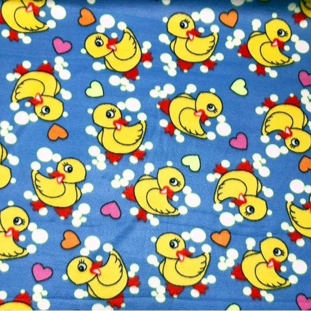 Blue Rubber Ducky Bubbles Fleece Fabric - Style 1211 - Free Shipping ...