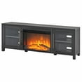 thumbnail image 5 of Evelyn&Zoe Quincy Rectangular TV Stand with 26" Log Fireplace for TV's up to 75", Charcoal Gray, 5 of 11