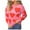 Hot Pink-Sweater, variant on Qetyuw Womens Fall Drop Shoulder Sweaters Cute Heart Print Long Sleeve Chunky Jumper Casual Loose Fit Sweater