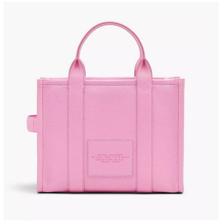 Marc Jacobs Womwns The Leather Medium Tote Bag Fluro Candy Pink