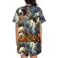 thumbnail image 6 of Fuzoiu Sunflower Field Spotted Dog Print Women's Short-Sleeved Pajama Set,Lounge Sleepwear Set,Womens Pajama Sets 2 Piece,Button-Up Top and Shorts with Pockets-4X-Large, 6 of 7