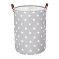 thumbnail image 1 of Lifesela 20-Inches Large Laundry Basket, Collapsible Laundry Hamper with Leather Handles, Dirty Clothes Hamper with Drawstring Closure Waterproof Laundry Bin (Grey), 1 of 7